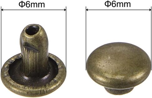 uxcell 50 Sets Leather Rivets Bronze Tone 8mm Double Cap Brass Rivet Leather Studs in Kuwait