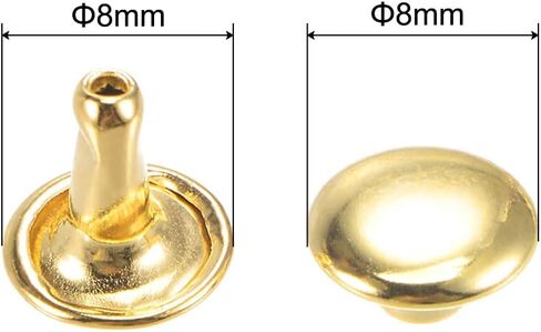 uxcell 50 Sets Leather Rivets Bronze Tone 8mm Double Cap Brass Rivet Leather Studs in Kuwait