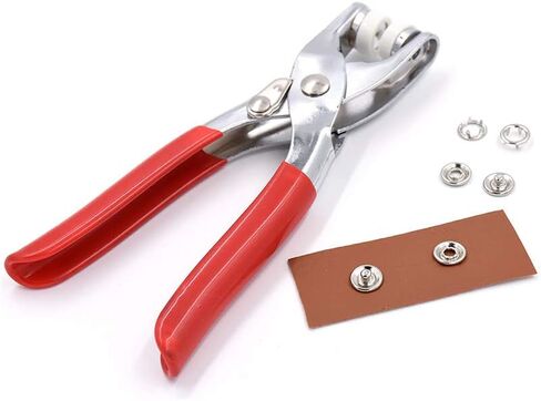 موتزو كماشة يدوية 3/8 انش، مقبض مقبض غطاء حلقة مفتوحة، كماشة كبس تثبيت، كماشة كبس من الستانلس ستيل، لخياطة الملابس والجاكيتات وملابس الجينز والشنط in Kuwait