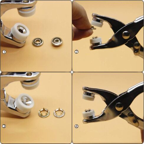 موتزو كماشة يدوية 3/8 انش، مقبض مقبض غطاء حلقة مفتوحة، كماشة كبس تثبيت، كماشة كبس من الستانلس ستيل، لخياطة الملابس والجاكيتات وملابس الجينز والشنط in Kuwait