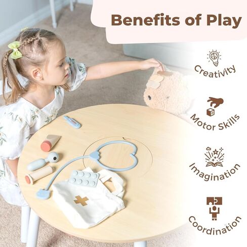 مجموعة الطبيب التظاهري من ForeverElla للأطفال الصغار من سن 3 إلى 5 سنوات - مجموعة طبية من السيليكون للأطفال مع حقيبة - مجموعة لعب الطبيب للأطفال خالية من مادة BPA بنسبة 100% - مجموعة ألعاب الطبيب المكونة من 10 قطع - مجموعة دكتور تفاعلية للفتيات in Kuwait