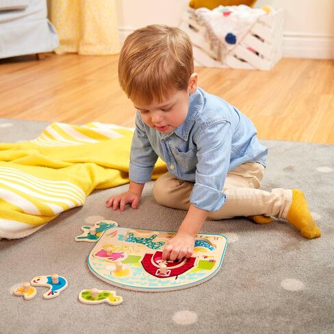 B. toys Wooden Alphabet Puzzle, Alpha B. Tical, 26 Chunky Letters | Chunky wooden toddler puzzle with 26 letter pieces and 1 puzzle board for ABC learning, colors, shapes, and, 18+ Months in Kuwait
