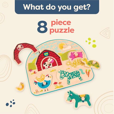 B. toys Wooden Alphabet Puzzle, Alpha B. Tical, 26 Chunky Letters | Chunky wooden toddler puzzle with 26 letter pieces and 1 puzzle board for ABC learning, colors, shapes, and, 18+ Months in Kuwait