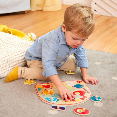 B. toys Wooden Alphabet Puzzle, Alpha B. Tical, 26 Chunky Letters | Chunky wooden toddler puzzle with 26 letter pieces and 1 puzzle board for ABC learning, colors, shapes, and, 18+ Months in Kuwait