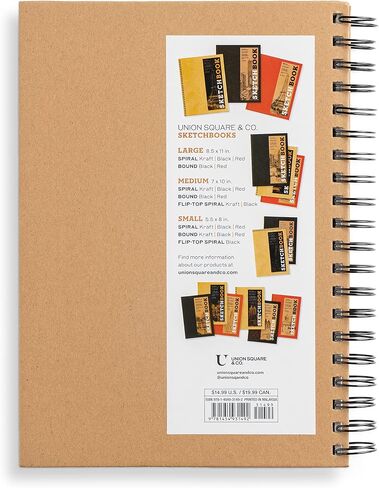 Sketchbook 7 x 10" Kraft Spiral Hardcover Mixed Media Sketchbook for Drawing, Acid-Free Quality Paper (128 pages) (Union Square & Co. Sketchbooks) (Volume 16) in Saudi Arabia