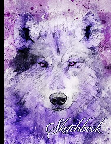 Sketchbook: Wolf Themed Personalized Artist Book | Soft Cover Blank Sketch Pad Tablet | 8.5" x 11", 108 pages | Gifts for Kids Girls Boys Teens Adults | for Drawing Painting Charcoal Ink in Saudi Arabia