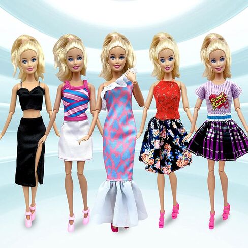 28 عبوة من ملابس وإكسسوارات دمى الفتيات من EumbHoa، 2 منامة رواية القصص، 3 فساتين أنيقة، 3 ملابس ملابس، 10 أحذية، مجموعة سفر للدمى 29.21 سم، مستلزمات المدرسة الصغيرة in Kuwait