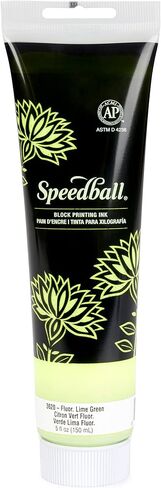 Speedball Water-Soluble Block Printing Ink, 5-Ounce Tube, Fluorescent Lime Green in Saudi Arabia