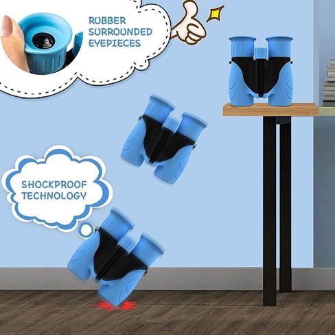 Kizplays Binoculars for Kids,8x21 Binoculars Toys for Boys Girls,Shockproof Compact Kids Binoculars for Bird Watching, Hiking, Camping, 3-12 Years Boys in Kuwait