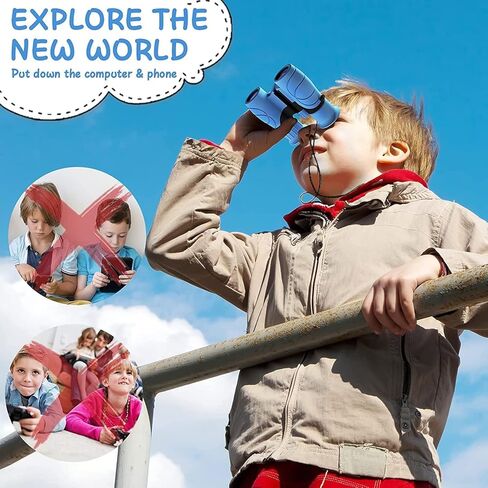 Kizplays Binoculars for Kids,8x21 Binoculars Toys for Boys Girls,Shockproof Compact Kids Binoculars for Bird Watching, Hiking, Camping, 3-12 Years Boys in Kuwait