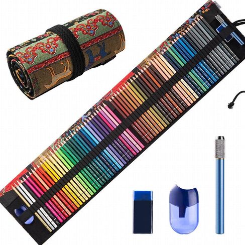 JOYSTAR Premier Colored Pencils for Adults Coloring Books, Premium Artist Pencil Set (72-Count), Handmade Canvas Wrap, Extra Accessories Included, Holiday Gift, Oil based Color Pencils in Saudi Arabia
