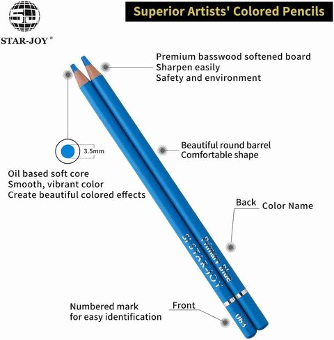 JOYSTAR Premier Colored Pencils for Adults Coloring Books, Premium Artist Pencil Set (72-Count), Handmade Canvas Wrap, Extra Accessories Included, Holiday Gift, Oil based Color Pencils in Saudi Arabia