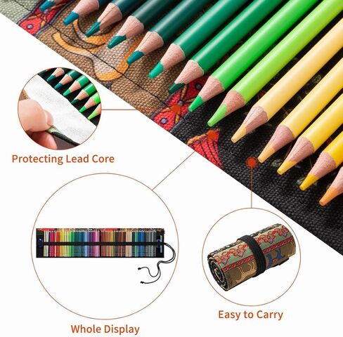 JOYSTAR Premier Colored Pencils for Adults Coloring Books, Premium Artist Pencil Set (72-Count), Handmade Canvas Wrap, Extra Accessories Included, Holiday Gift, Oil based Color Pencils in Saudi Arabia
