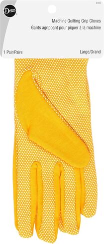Dritz Machine Grip, Yellow, Large, 1 Pair Quilting Gloves, 2 Count in Saudi Arabia