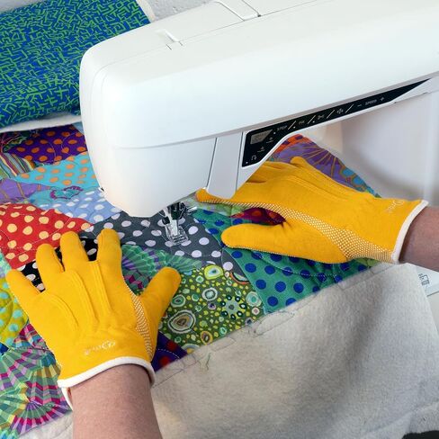 Dritz Machine Grip, Yellow, Large, 1 Pair Quilting Gloves, 2 Count in Saudi Arabia