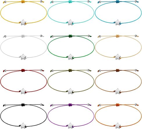 24 Pcs Star Bracelets Friendship Bracelets Wish Bracelets That Fall off Adjustable String Wish Bracelets Back to School Jewelry Gifts for Women Girls Friendship in Saudi Arabia