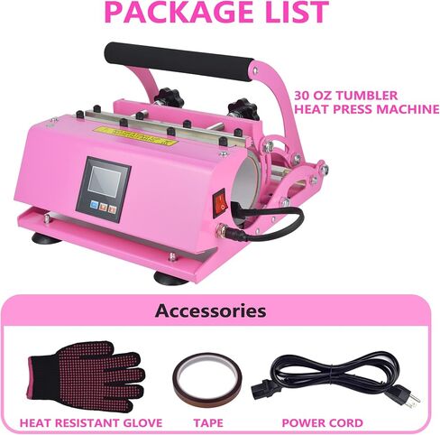 آلة ضغط حراري بهلوان 30 أونصة، كوب 110 فولت وضغط حراري لكوب 30 أونصة 20 أونصة 16 أونصة 15 أونصة 11 أونصة نقل التسامي للكوب المستقيم النحيف، أكواب ضغط حراري مع شريط وقفازات مقاومة للحرارة in Kuwait