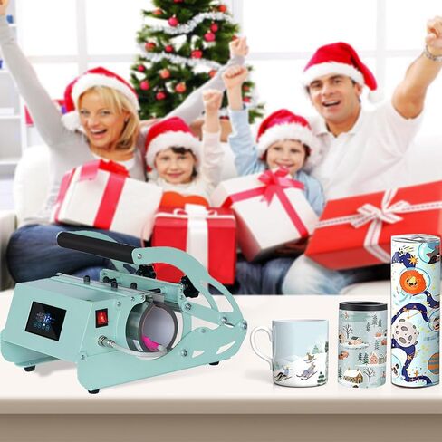 Ecolaser Tumbler Heat Press Machine, Tumbler Mug Press Heat Machine for 20-30 OZ Sublimation Straight Blank Skinny Glass Jar Can, Cup Heat Press for DIY Gifts to Your Family/Friends - Mint Green in Kuwait