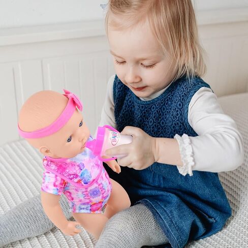 K.T. Fancy 10 PCS Baby Doll Accessories, Baby Doll Feeding and Caring Set Pretend Play Set for Kids Includes Carry Bag, Dinner Plate, Doll Drinking Bottles, Babies Doll Bib (NO Doll) in Kuwait