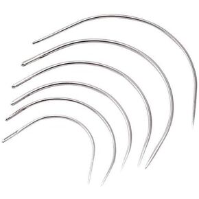 100 Pack C Shaped Needles Curved Needles Weaving Embroidery Needle Curved Bookbinding Needles Small Curved Wigs Hair Leather Carpet Hook Sewing Needles Canvas Hand Needles in Kuwait