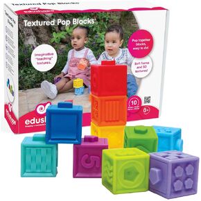 Edushape Soft & Squeezy Critter Blocks - Set of 6 Animal Soft Baby Blocks - Stacking Blocks in Animal Shapes - Soft Baby Blocks for Toddlers, Babies - Construction Sensory Play and Child Development