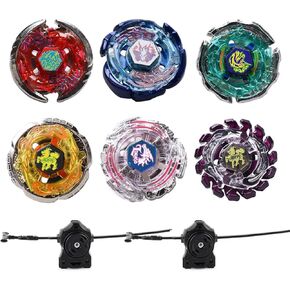 مجموعة Gyros 6 Pack Bey Burst Battling Tops Metal Fusion Starter مع ملصقات وقاذفتين in Kuwait