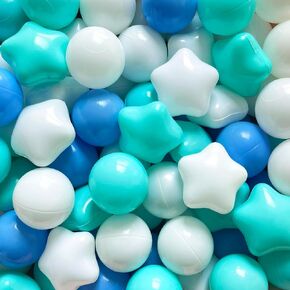 Ball Pit Star Balls 2000 for Dogs Babys Ball Pit Toys - Crush Proof Plastic Playpen Balls for Kids - 2.2" 7 Bright Colors Pit Star Balls for Birthday Party, Star Shaped Ball Pit Balls
