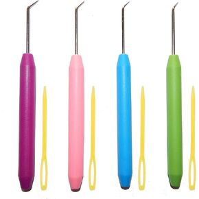 4 Pieces Colorful Knitting Loom Hook Tool Loom Knit Hook Set Looming Hooks Crochet Hooks Sewing Needles Knitting Needles for Knitting Looms Knitting Boards in Saudi Arabia