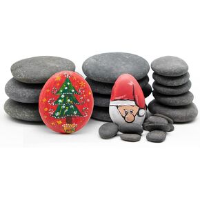 ماركدانج 25 قطعة من الصخور للرسم 13 قطعة 0.5-1 انش، 5 قطع 1-2 انش، 5 قطع 2-3 انش و2 قطعة 3-4 انش صخور نهرية للرسم على الصخور الطبيعية المسطحة والناعمة للرسم للاطفال والكبار هدية حرفية in Kuwait