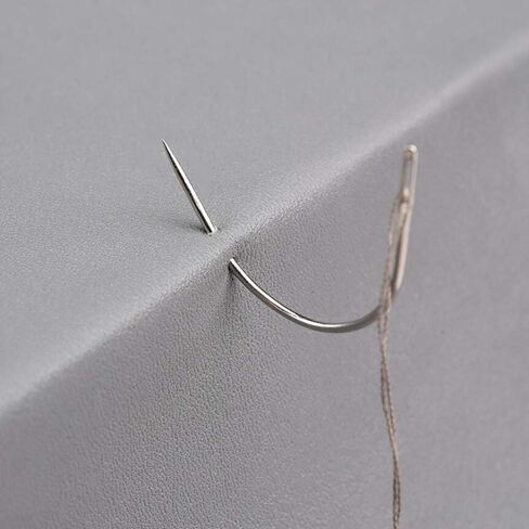 100 Pack C Shaped Needles Curved Needles Weaving Embroidery Needle Curved Bookbinding Needles Small Curved Wigs Hair Leather Carpet Hook Sewing Needles Canvas Hand Needles in Kuwait