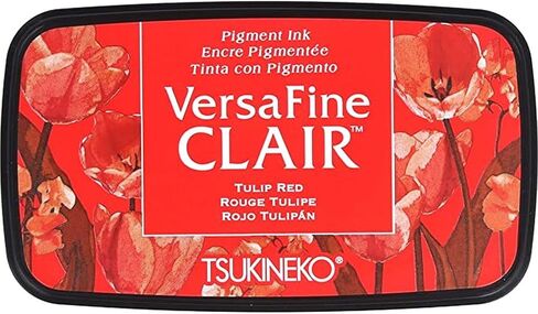 Tsukineko، VersaFine Clair، وسادة حبر كاملة الحجم، أحمر توليب in Kuwait