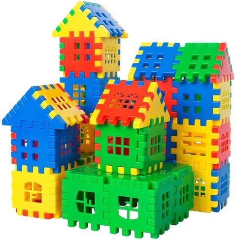 Building Blocks 70pcs,Building Blocks for Toddlers 3-5, Children Building Toys, Waffle Building Blocks, Toy Stacking Building Sets in Kuwait