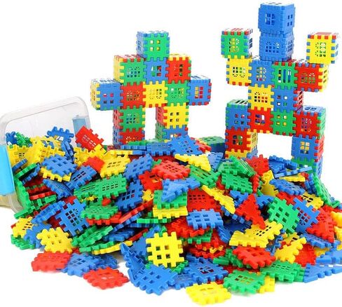 Building Blocks 70pcs,Building Blocks for Toddlers 3-5, Children Building Toys, Waffle Building Blocks, Toy Stacking Building Sets in Kuwait