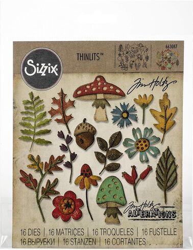 Sizzix Thinlits Dies Funky Foliage by Tim Holtz, 16-Pack, us:one size, Multicolor in Saudi Arabia