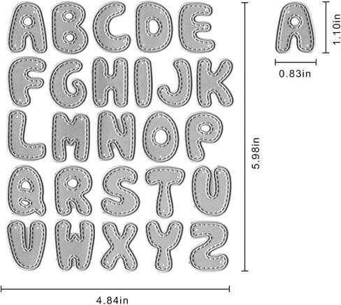 Metal Capital 26 Alphabet Cutting Dies, Spelling Letter Number Die Cuts for Card Making Stencil Embossing Tool Scrapbooking DIY Etched Craft Dies in Kuwait