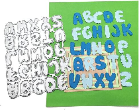 Metal Capital 26 Alphabet Cutting Dies, Spelling Letter Number Die Cuts for Card Making Stencil Embossing Tool Scrapbooking DIY Etched Craft Dies in Kuwait