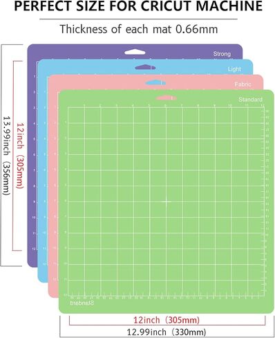 Gwybkq Cutting Mat 12x12 for Cricut 8 Packs Variety Explore Air 2/Air/One/Maker Sticky (Light,Standard,Strong,Fabric) Grip Non-Slip Durable Mats in Kuwait