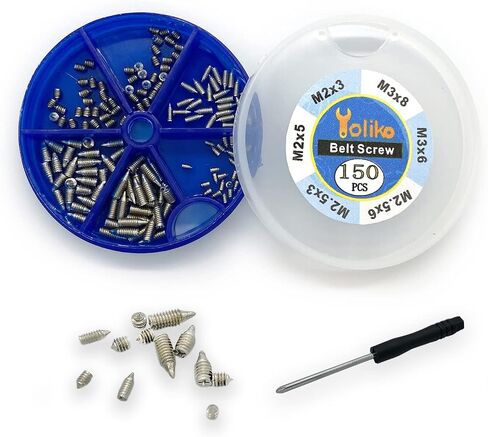 120 pcs Nickel Plated Tip Screws Pointed Cross Slot Leather Accessories 12 Sizes Belt Screws Include M2*3-M2*6, M2.5 * 3-M2.5 * 8, M3*3-M3*8 with 2mm Screwdriver for Belt Buckle Wallet Handbag Purse in Kuwait