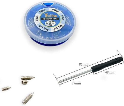 120 pcs Nickel Plated Tip Screws Pointed Cross Slot Leather Accessories 12 Sizes Belt Screws Include M2*3-M2*6, M2.5 * 3-M2.5 * 8, M3*3-M3*8 with 2mm Screwdriver for Belt Buckle Wallet Handbag Purse in Kuwait