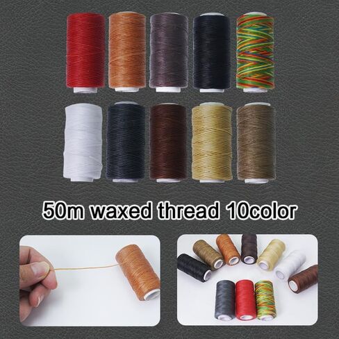 Amogto Leather Working Tools, Leather Tools Kit,98pcs Leather Sewing Kit,Leather Crafting Kit with Waxed Thread Groover Awl Snaps Buttons Stitching Punch Hole for Leathercraft Beginner or Adults Gifts in Kuwait