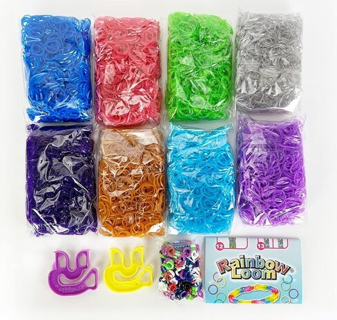 Rainbow Loom® Treasure Box Sparkle Edition، 8000 شريط مطاطي في 8 ألوان براقة مختلفة، ومكافأة مكونة من 2 نول سعيد، أنشطة رائعة للأولاد والبنات بعمر 7 سنوات فما فوق in Kuwait