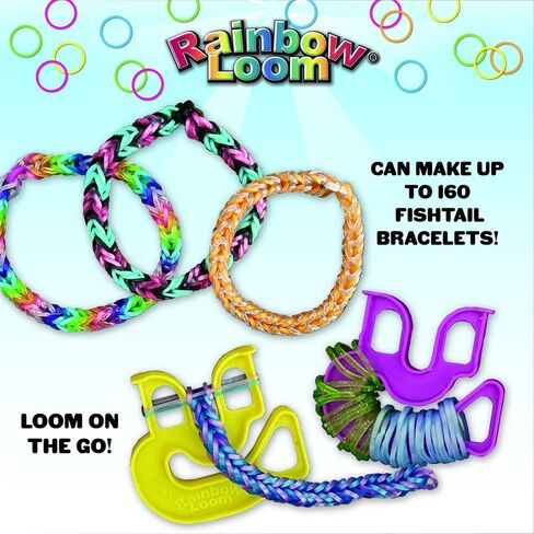 Rainbow Loom® Treasure Box Sparkle Edition، 8000 شريط مطاطي في 8 ألوان براقة مختلفة، ومكافأة مكونة من 2 نول سعيد، أنشطة رائعة للأولاد والبنات بعمر 7 سنوات فما فوق in Kuwait