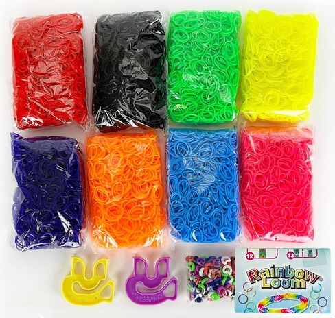 Rainbow Loom® Treasure Box Sparkle Edition، 8000 شريط مطاطي في 8 ألوان براقة مختلفة، ومكافأة مكونة من 2 نول سعيد، أنشطة رائعة للأولاد والبنات بعمر 7 سنوات فما فوق in Kuwait