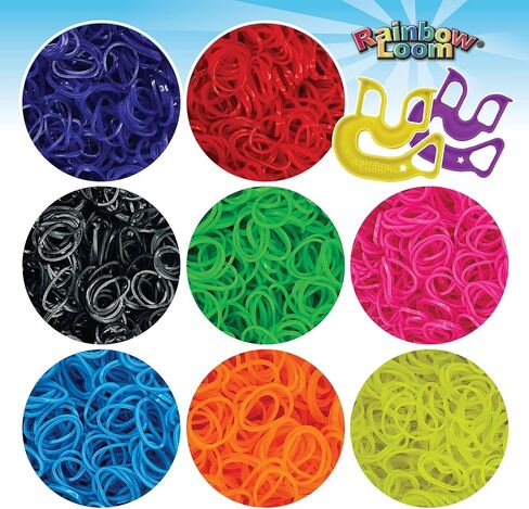Rainbow Loom® Treasure Box Sparkle Edition، 8000 شريط مطاطي في 8 ألوان براقة مختلفة، ومكافأة مكونة من 2 نول سعيد، أنشطة رائعة للأولاد والبنات بعمر 7 سنوات فما فوق in Kuwait