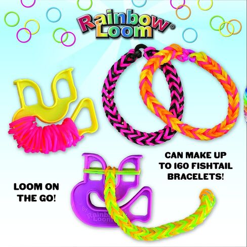 Rainbow Loom® Treasure Box Sparkle Edition، 8000 شريط مطاطي في 8 ألوان براقة مختلفة، ومكافأة مكونة من 2 نول سعيد، أنشطة رائعة للأولاد والبنات بعمر 7 سنوات فما فوق in Kuwait