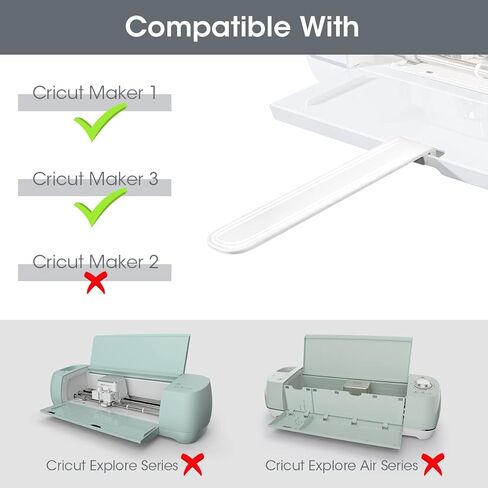 موسع صينية تمديد لينينك متوافق مع صانع Cricut 1/3، شماعة حامل موسع حصيرة القطع مقاس 12 بوصة × 24 بوصة و12 بوصة × 12 بوصة باللون الأبيض in Kuwait