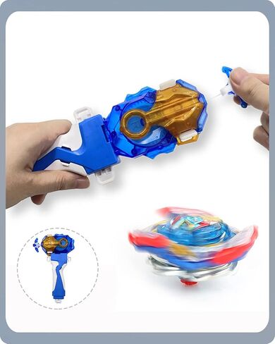Desamvap Bey Battling Tops Burst SuperKing Booster B-163 Brave Valkyrie EV' 2A مع قاذفة Bey Blade وGrip Battle Game Set Right Spin DB Layer System Gyro Toys Set هدايا للأطفال الأطفال الأولاد in Kuwait