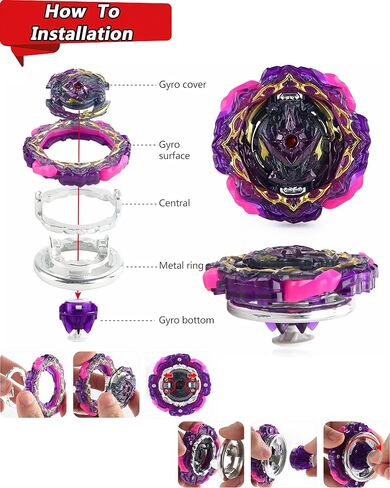 Desamvap Bey Battling Tops Burst SuperKing Booster B-163 Brave Valkyrie EV' 2A مع قاذفة Bey Blade وGrip Battle Game Set Right Spin DB Layer System Gyro Toys Set هدايا للأطفال الأطفال الأولاد in Kuwait