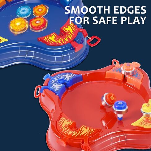 لعبة الدوران العلوية، 4 ألعاب جيروسكوبية مضيئة، 4 قاذفات، مع ملعب قتالي، لعبة قتال علوية كلاسيكية على طراز المدرسة القديمة للأطفال من سن 6 سنوات فما فوق، لعبة معركة علوية ممتعة لحفلات أعياد الميلاد (أحمر) in Kuwait