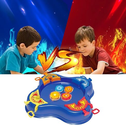 لعبة الدوران العلوية، 4 ألعاب جيروسكوبية مضيئة، 4 قاذفات، مع ملعب قتالي، لعبة قتال علوية كلاسيكية على طراز المدرسة القديمة للأطفال من سن 6 سنوات فما فوق، لعبة معركة علوية ممتعة لحفلات أعياد الميلاد (أحمر) in Kuwait